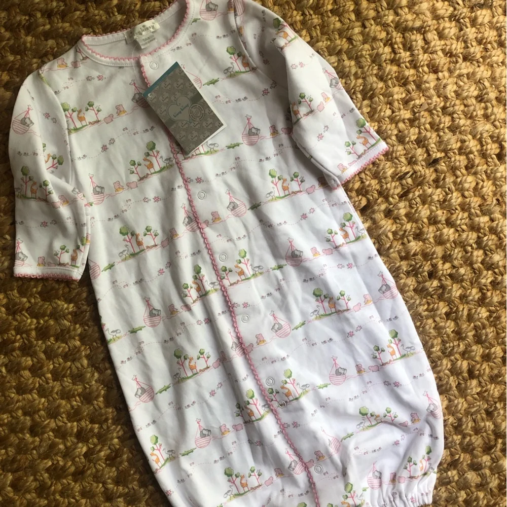 New w Tag: Kissy Kissy Noahs Print Convertible Gown. Size 0 to 6 months